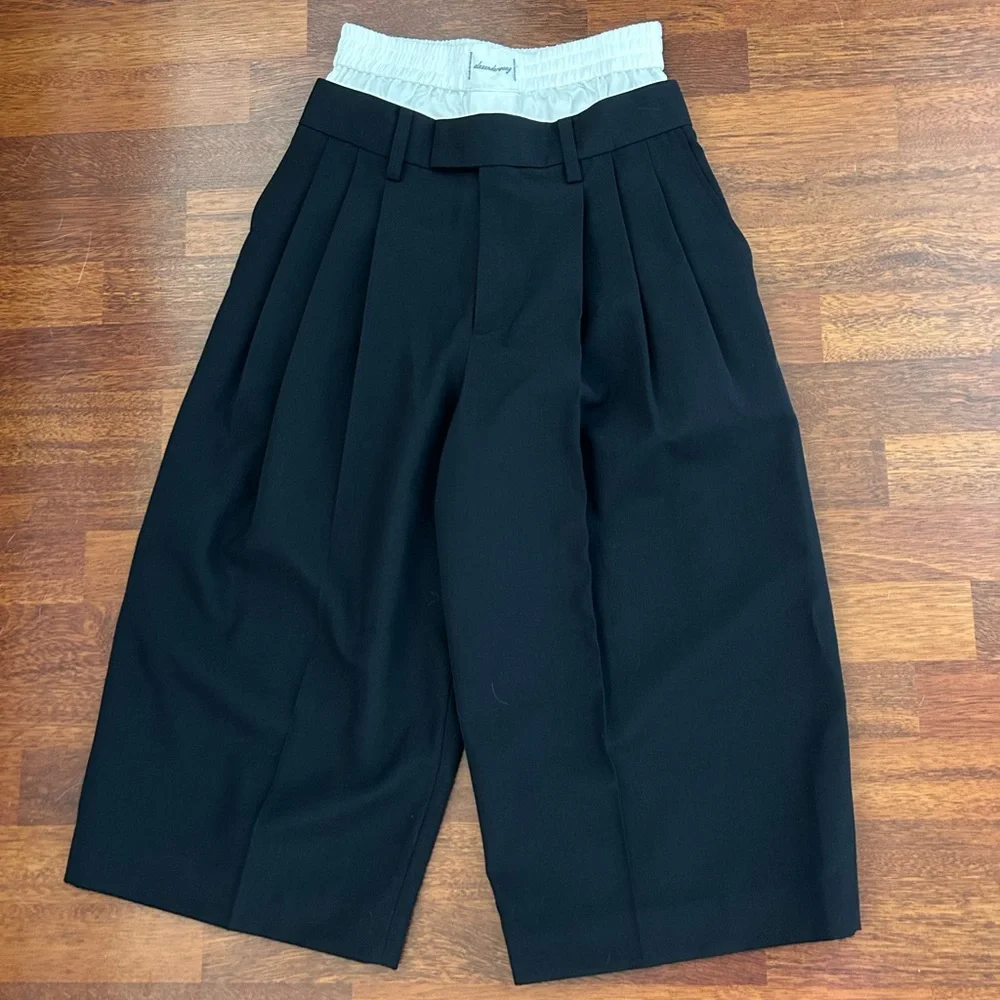 NWOT Alexander Wang Pre Styled Tailored Wool Culottes w/ Exposed Boxer Pants 00 - Picture 17 of 17
